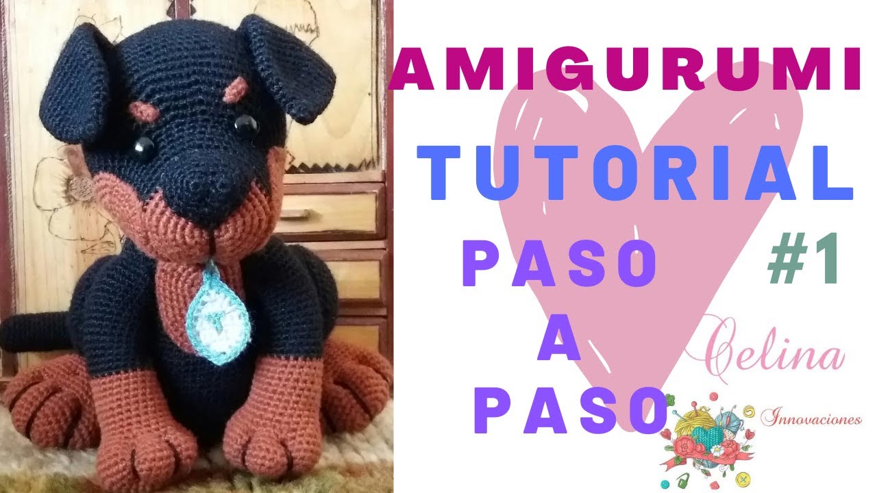 ☝Como tejer un perrito rottweiler amigurumi (TUTORIAL PASO A PASO)#1 cabeza