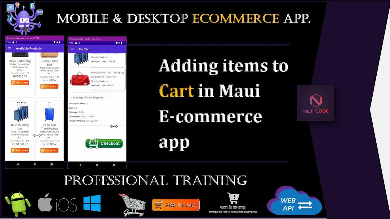 .NET Maui Apps | Ecommerce -adding items to Cart in MAUI application (Web API, SQL Server & EF Core)