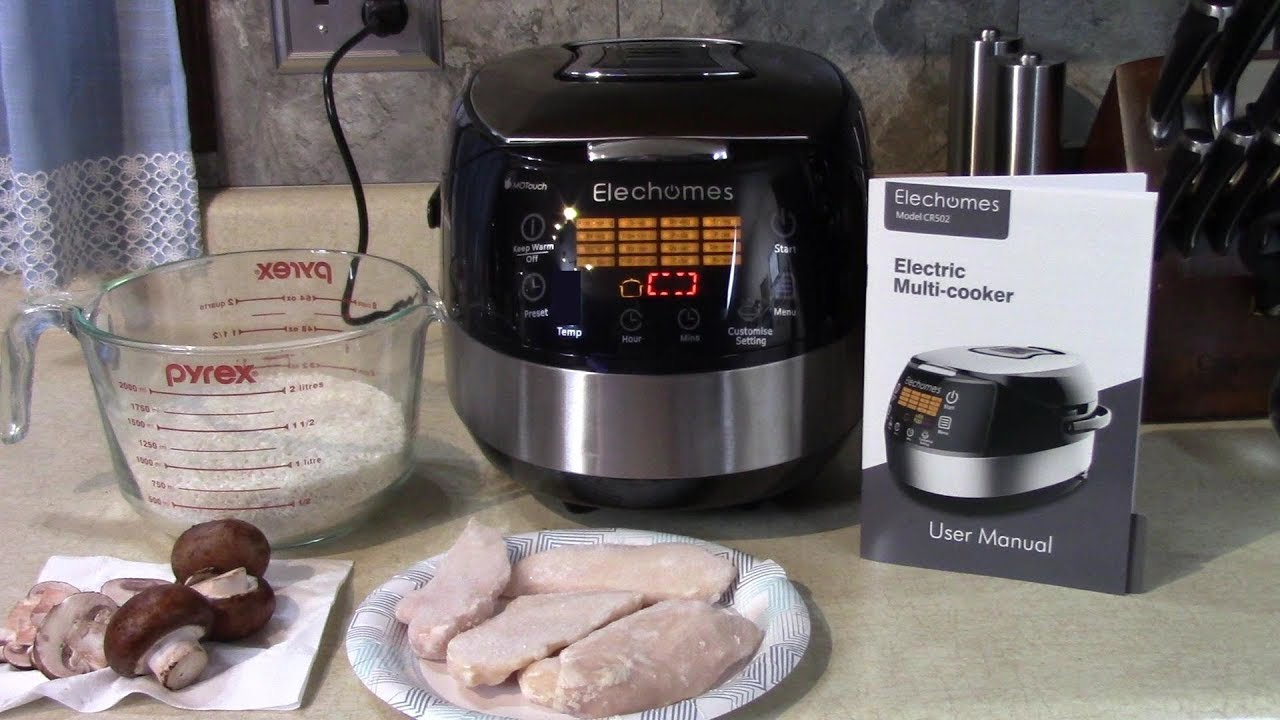 Elechomes Multi Cooker Chicken + Rice with Mushrooms