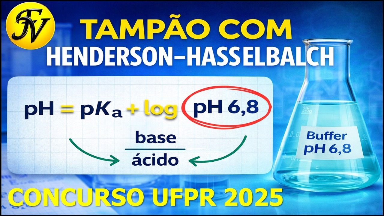 Questão Concurso UFPR 2025 - Henderson–Hasselbalch: Cálculo Completo de Tampão Fosfato