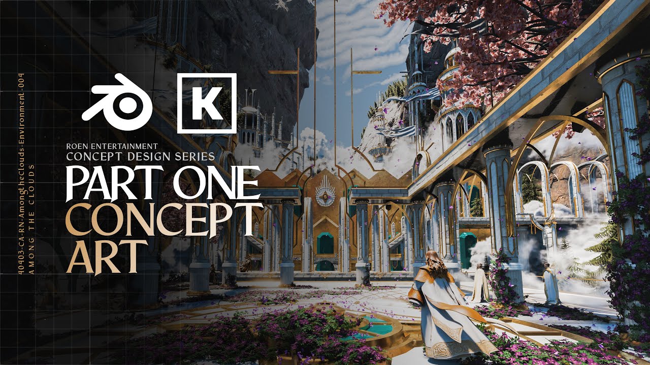 Blender 4.3 Concept Art Timelapse using Kits