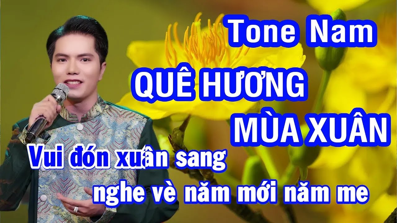 Karaoke Quê Hương Mùa Xuân Tone Nam | Hà Quang Lâm | Nhan KTV
