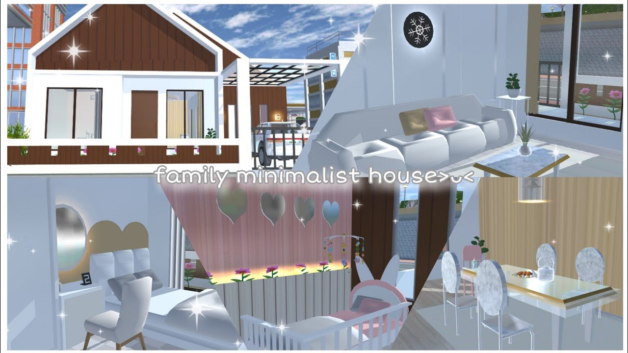 [bagi-bagi id] minimalist family house⋆ 𐙚 ̊.|| Sakura school simulator 