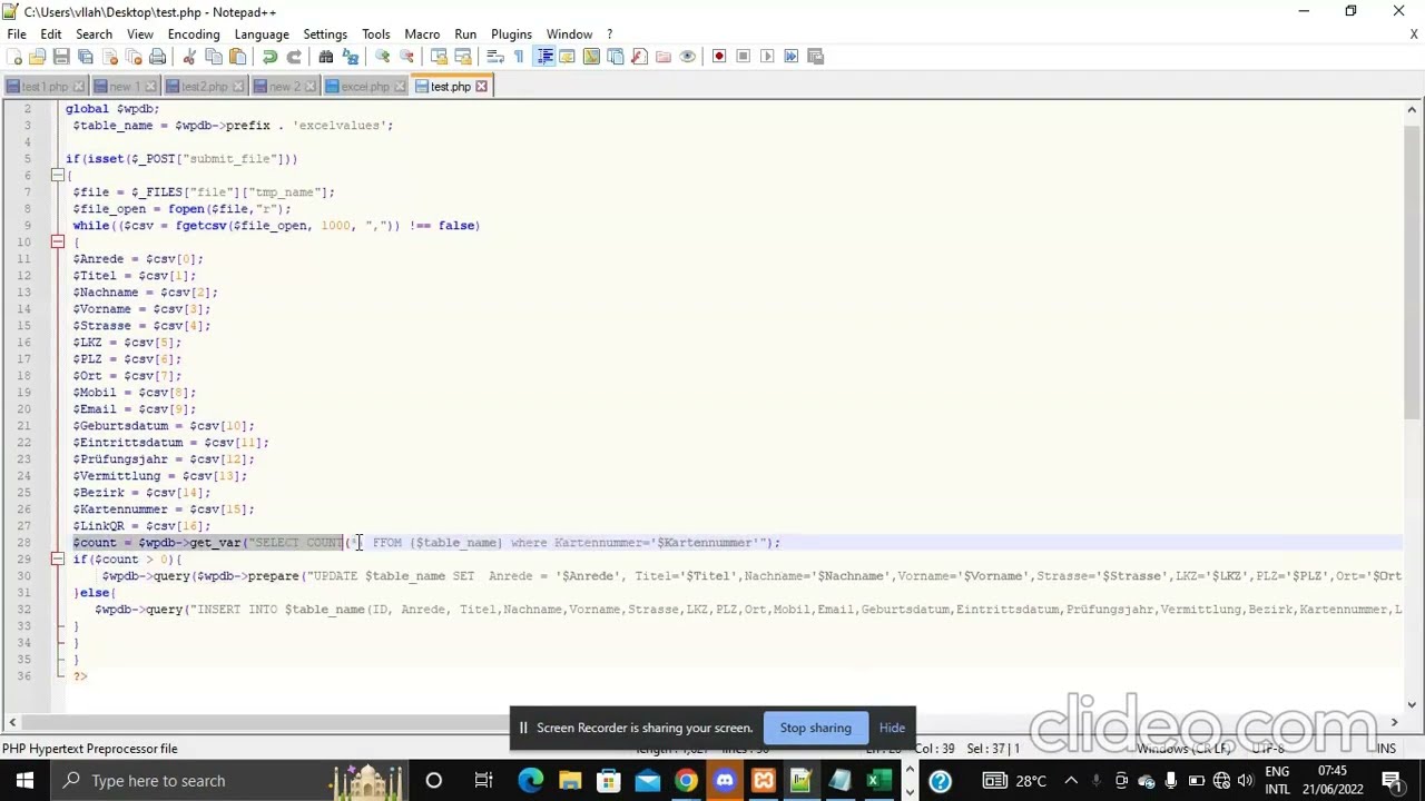 WordPress upload Excel CSV data to database