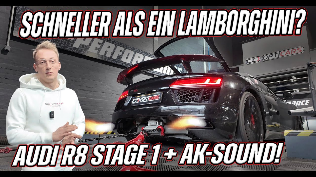 OPTICARS | JETZT wird’s LAUT | Audi R8 V10 Stage 1 + AK SOUND 💥| Pop & Bang 