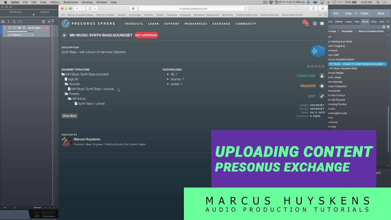 How to Upload Content to PreSonus Exchange - Free Presence XT Synth Bass Instrument