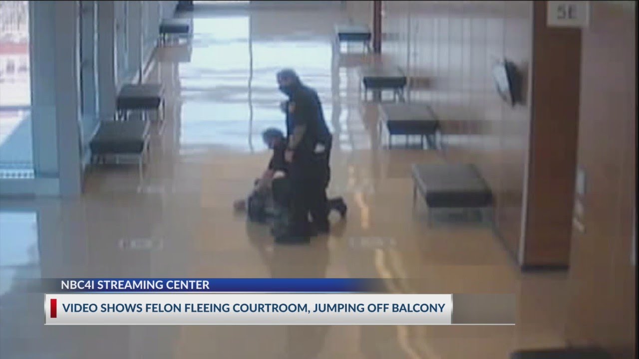 Video shows felon fleeing courtroom, jumping off balcony