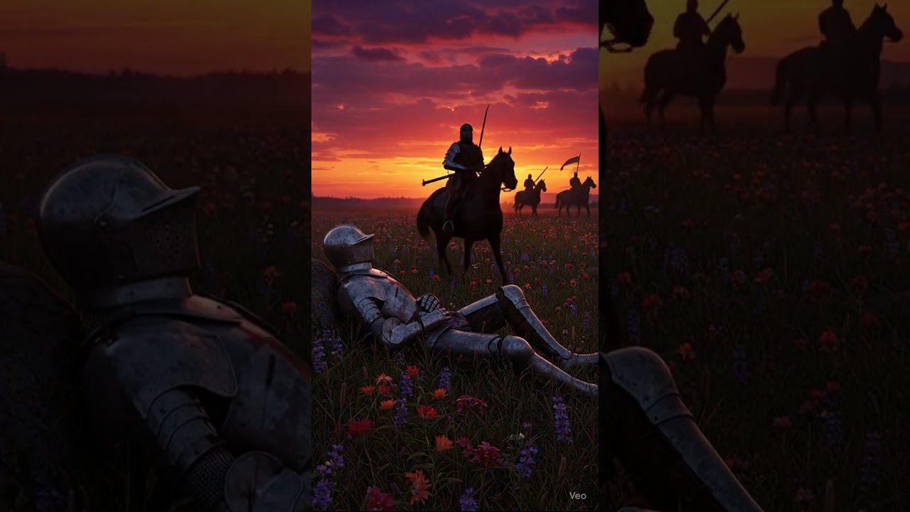 #knight #sunset #medieval #aesthetic #art #fantasy #middleages #battlefield #warrior #cinematic #fyp