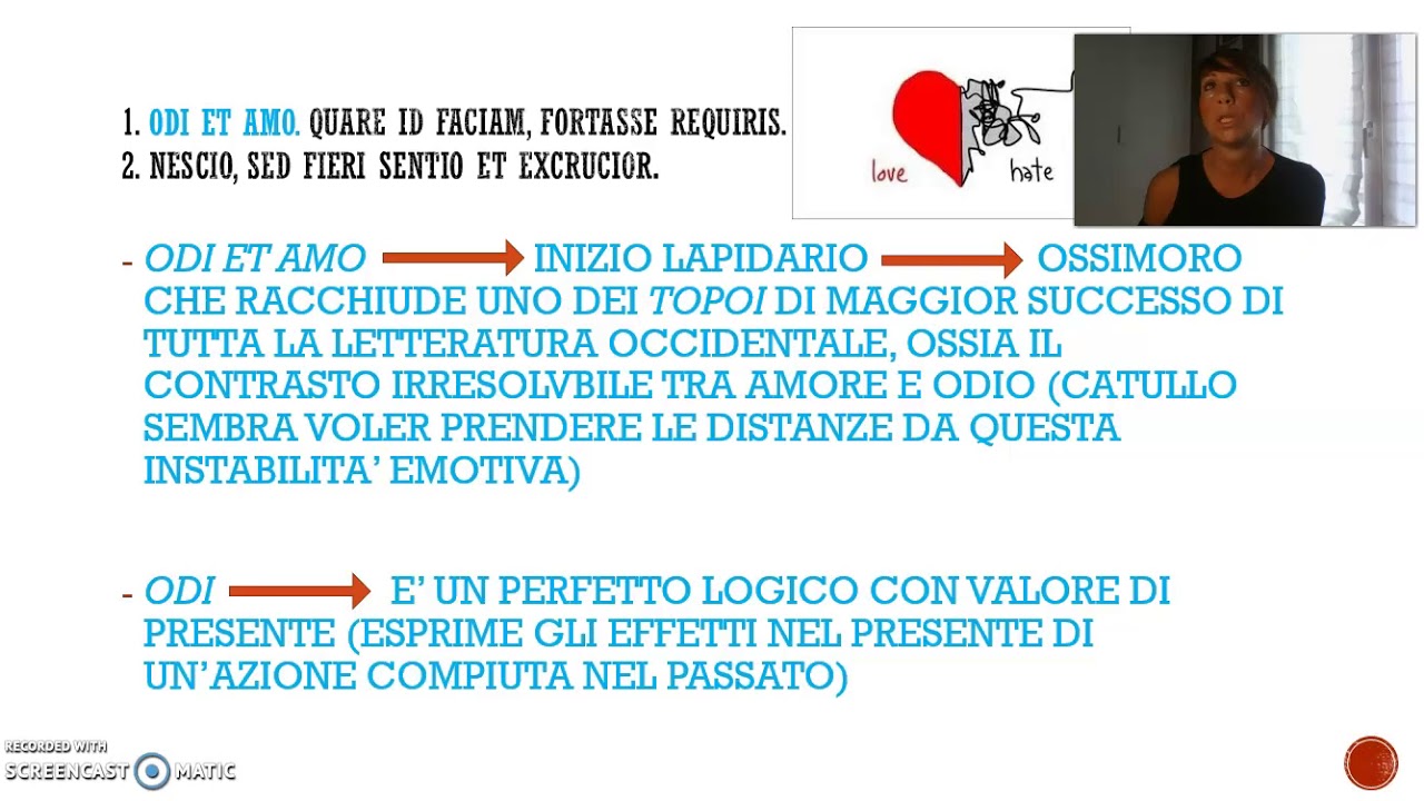 Classe 2G - Catullo, carme 85: analisi e commento