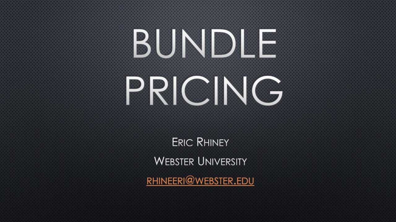 Bundle Pricing   Excel Tutorial