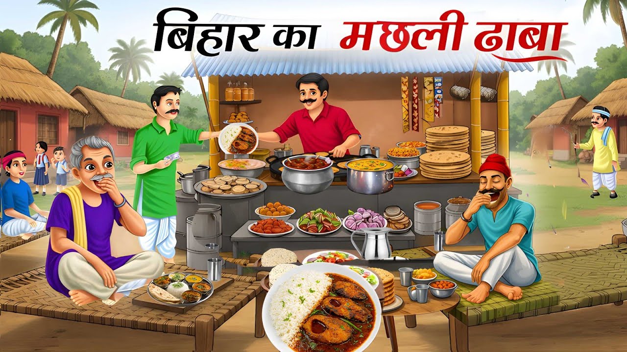 बिहार का मछली ढाबा | BIHAR KA FISH DHABA | HINDI KAHANIYA | CARTOON STORY | HINDI STORIES