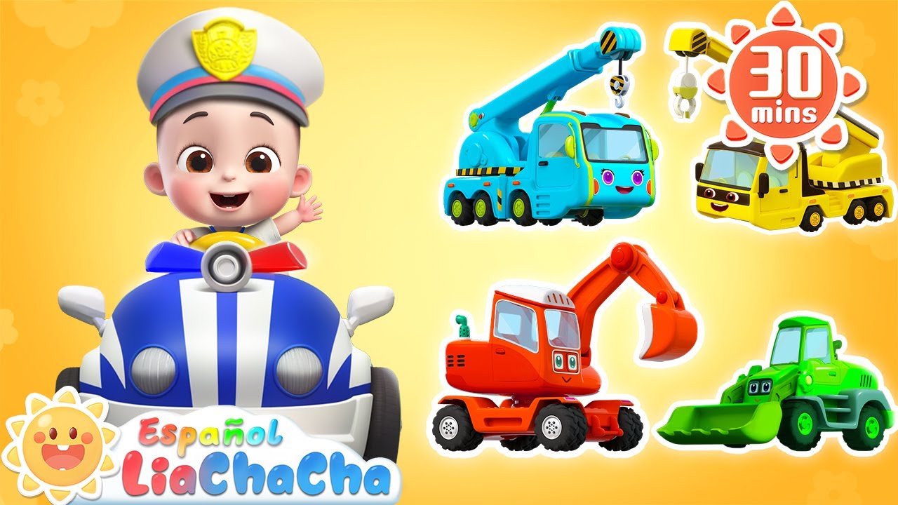Diez Peque&ntilde;os Veh&iacute;culos de Construcci&oacute;n | LiaChaCha en Espa&ntilde;ol - Canciones Infantiles