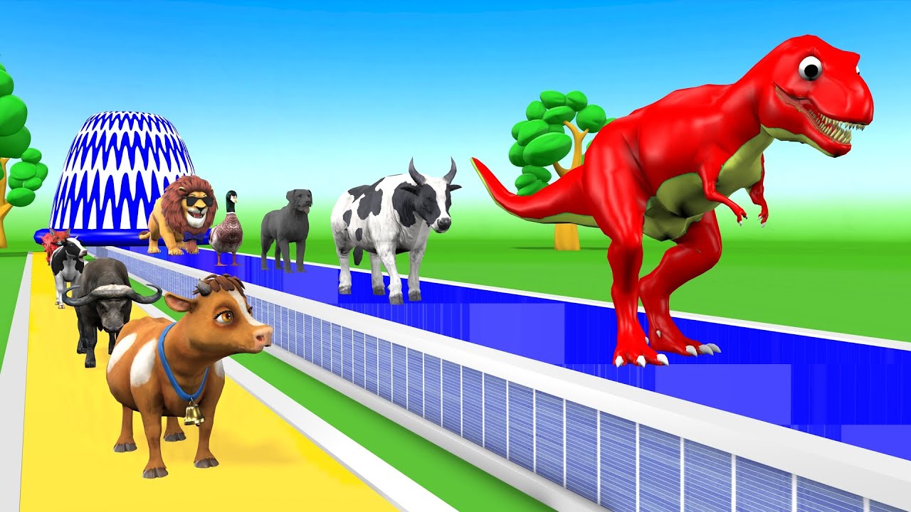 Paint & Animals Cow,Monkey,Pig,Rabbit,Dog,Elephant Fountain Crossing Transformation Animal doodle tv