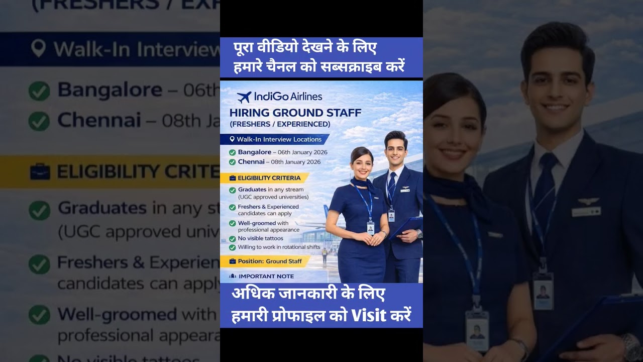 Indigo Airlines Hiring for Ground staff, Hurry up, 