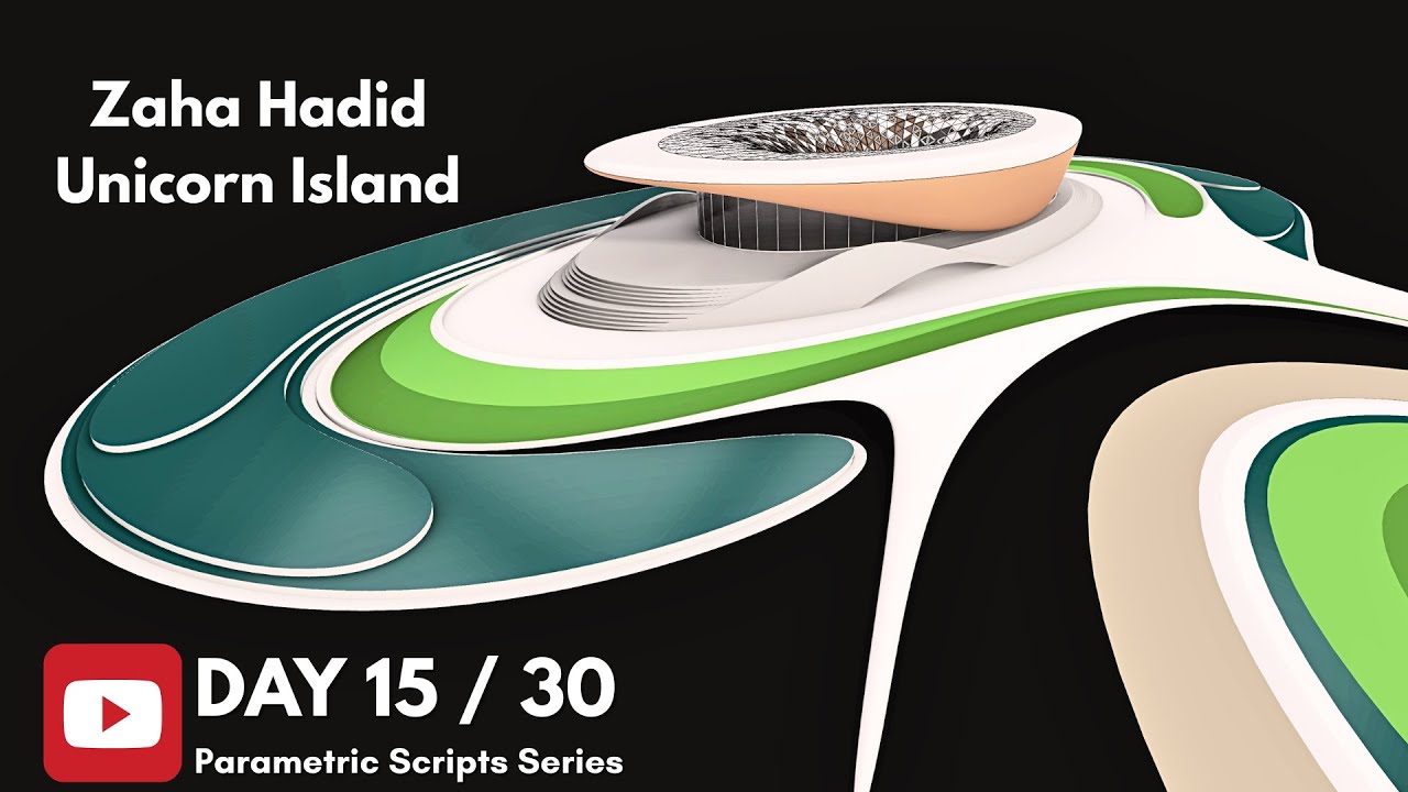 Day 15 of 30 Scripts Series- Zaha Hadid Unicorn Island | Organic SubD Modeling - Rhino & Grasshopper