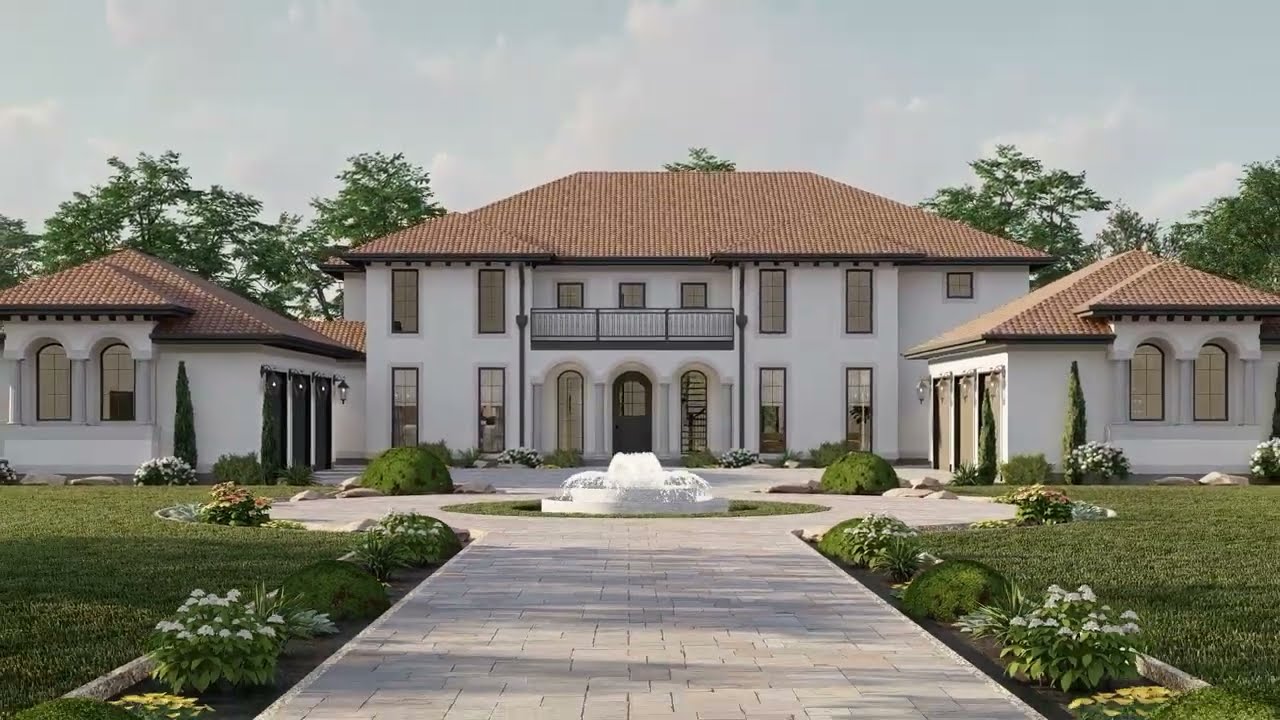 5,460 sq ft Mediterranean Dream Home | 5 Bed 4.5 Bath | 6-Car Garage [Plan 963-00864]