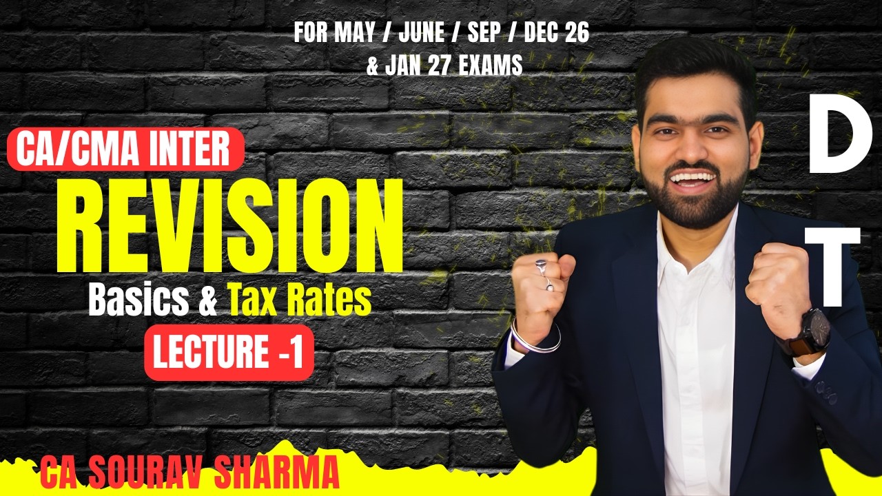 CA/CMA Inter Direct Tax Revision Lecture MAY/JUNE/SEP/DEC 26 & JAN 27 Exams | Basics and Tax rates