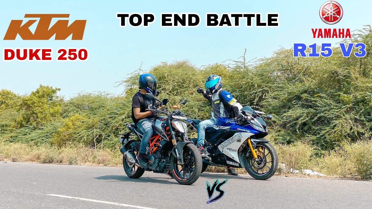 YAMAHA R15 V4 BS4 VS KTM DUKE 250 BS6 LONG RACE