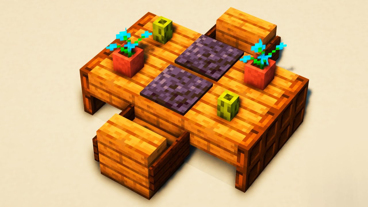 Cute Table Decoration for Two in Minecraft