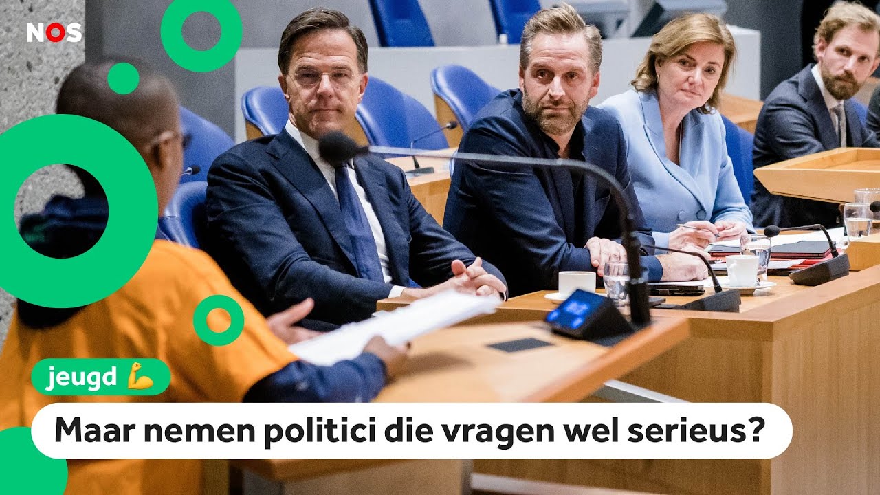 Kinderen stellen vragen aan ministers in de Tweede Kamer