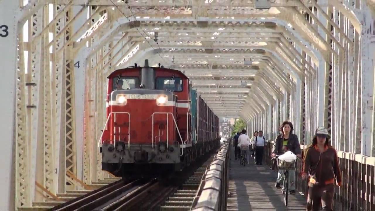人も渡れる鉄道橋 城東貨物線 赤川鉄橋 【You can walk on the railway bridge】