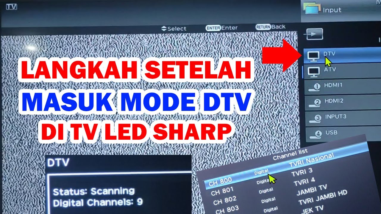 LANGKAH SETELAH MASUK MODE DTV PADA TV LED SHARP