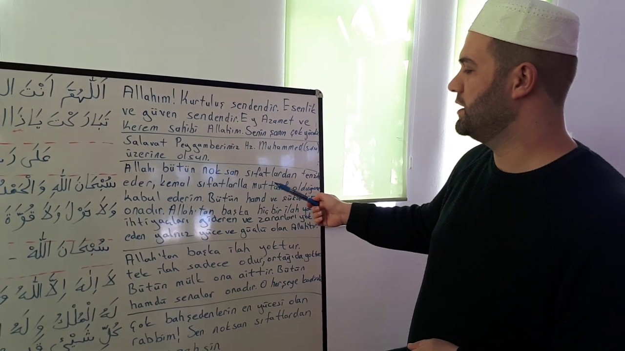 Namaz tesbihatı 2 arapça ve anlamı ile beraber açıklamalı anlatım .İbrahim akçer