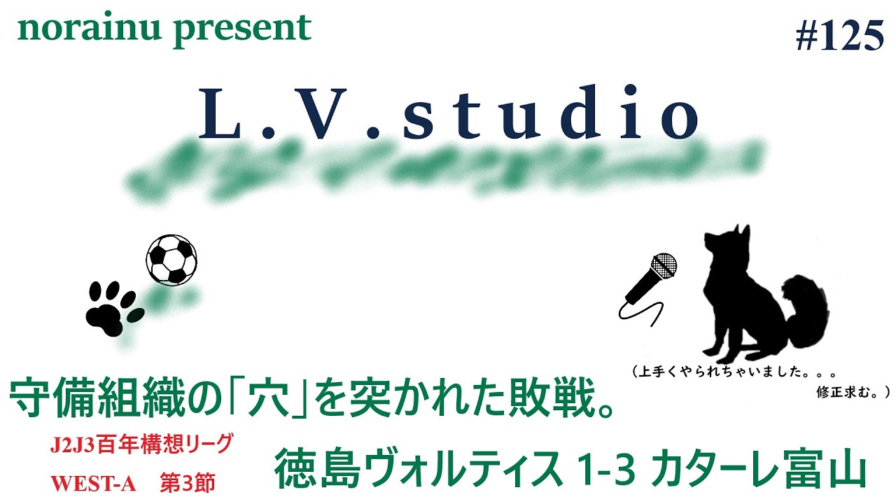 J2J3WEST-A第3節 徳島ヴォルティス 1-3 カターレ富山 LVstudio#125