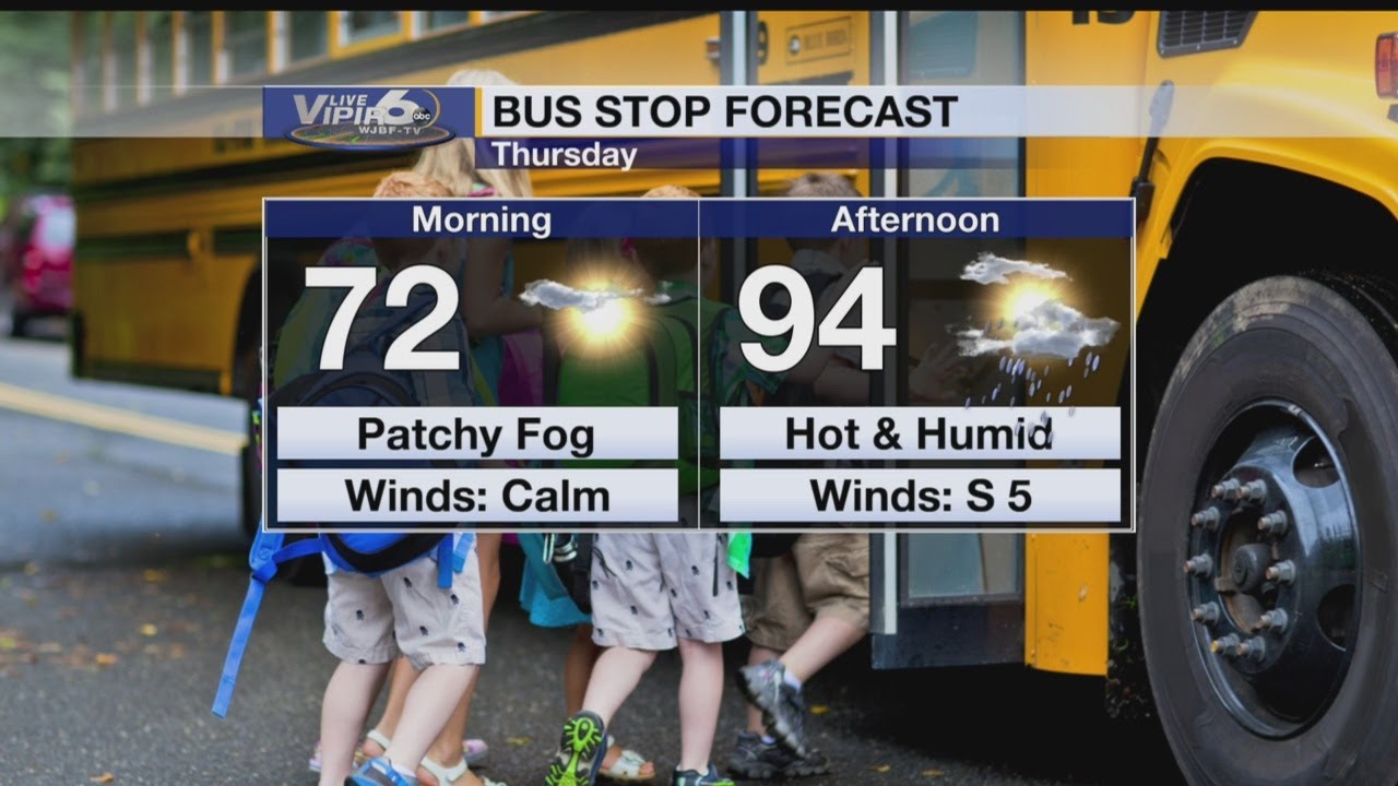 Bus Stop Forecast Thursday, August 30, 2018