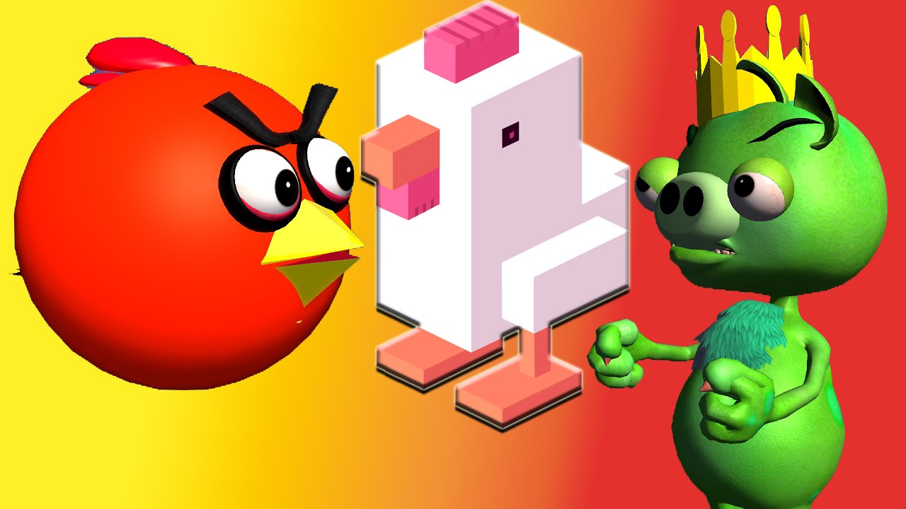 CROSSY ROAD with ANGRY BIRDS  ♫  3D animated  mashup  ☺ FunVideoTV - Style ;-))