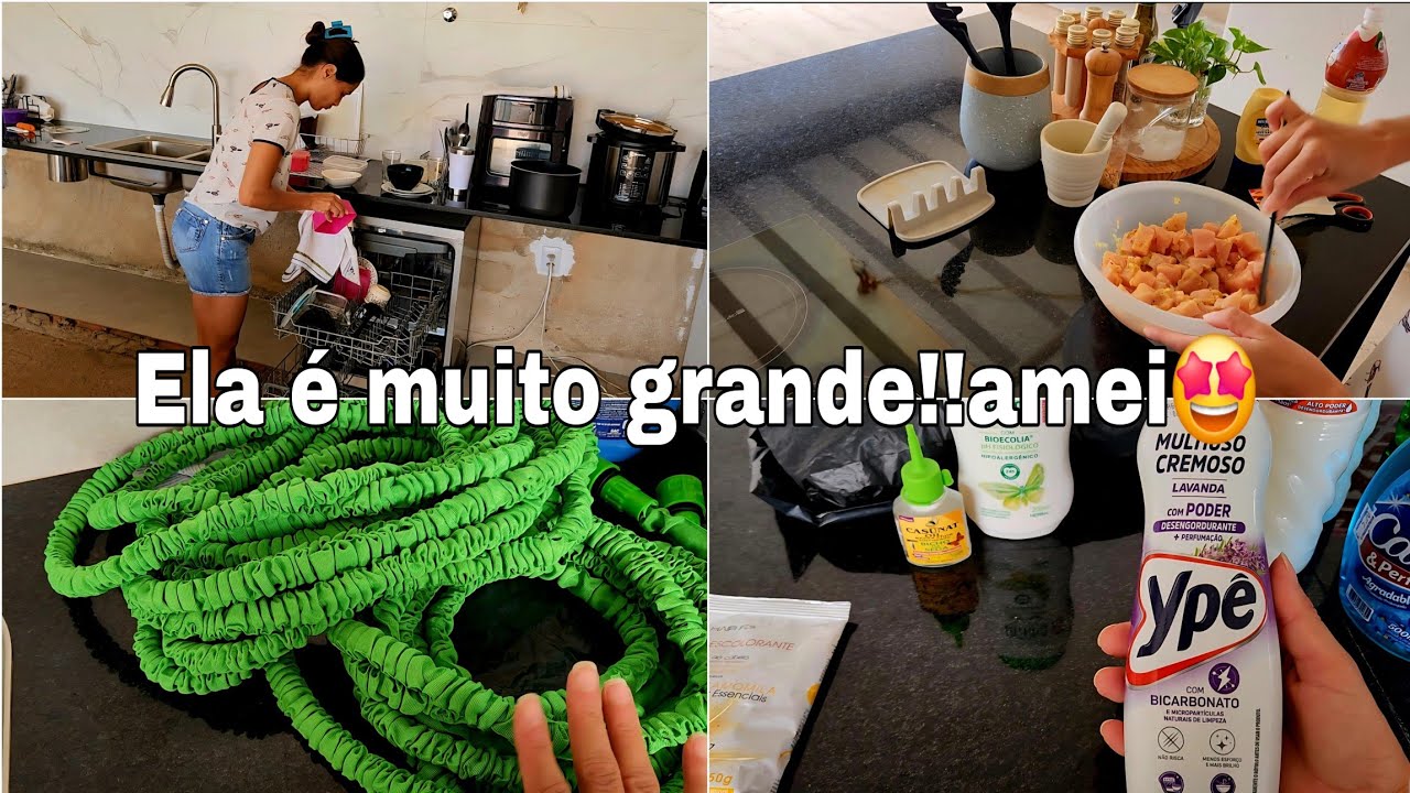ALMOÇO FRESQUINHO, COMPREI MATERIAL DE LIMPEZA E CHEGOU A MANGUEIRA DA SHOPEE E AMEI O TAMANHO
