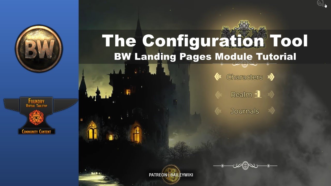 Модуль целевых страниц Baileywiki для FoundryVTT: руководство по настройке