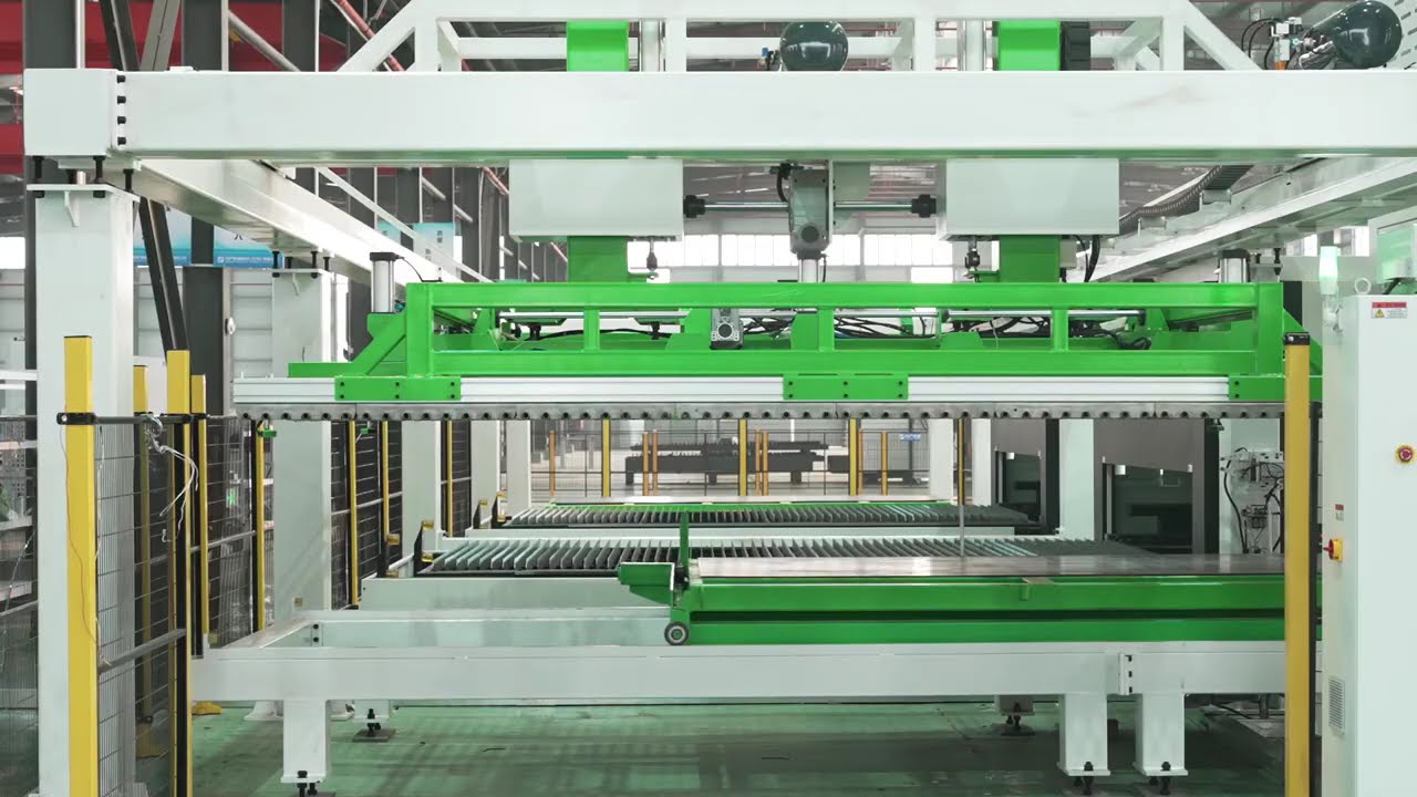 BesCutter FLY Series 4020 Fiber Laser System with Dual 8-Level Tower Automation & Mezzanine