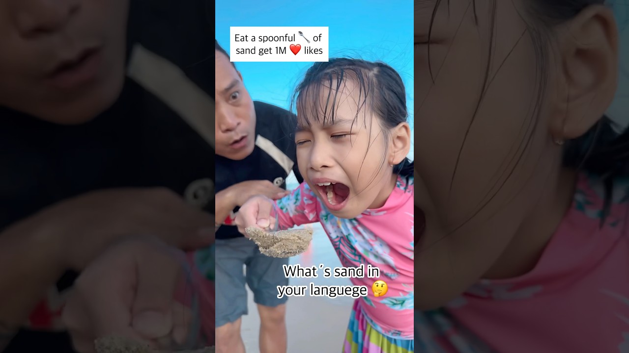 Can the little girl eating sand reach 1M ❤️ likes? 🌊🏄&zwj;♀️ #shorts #viral #eating #like #1million