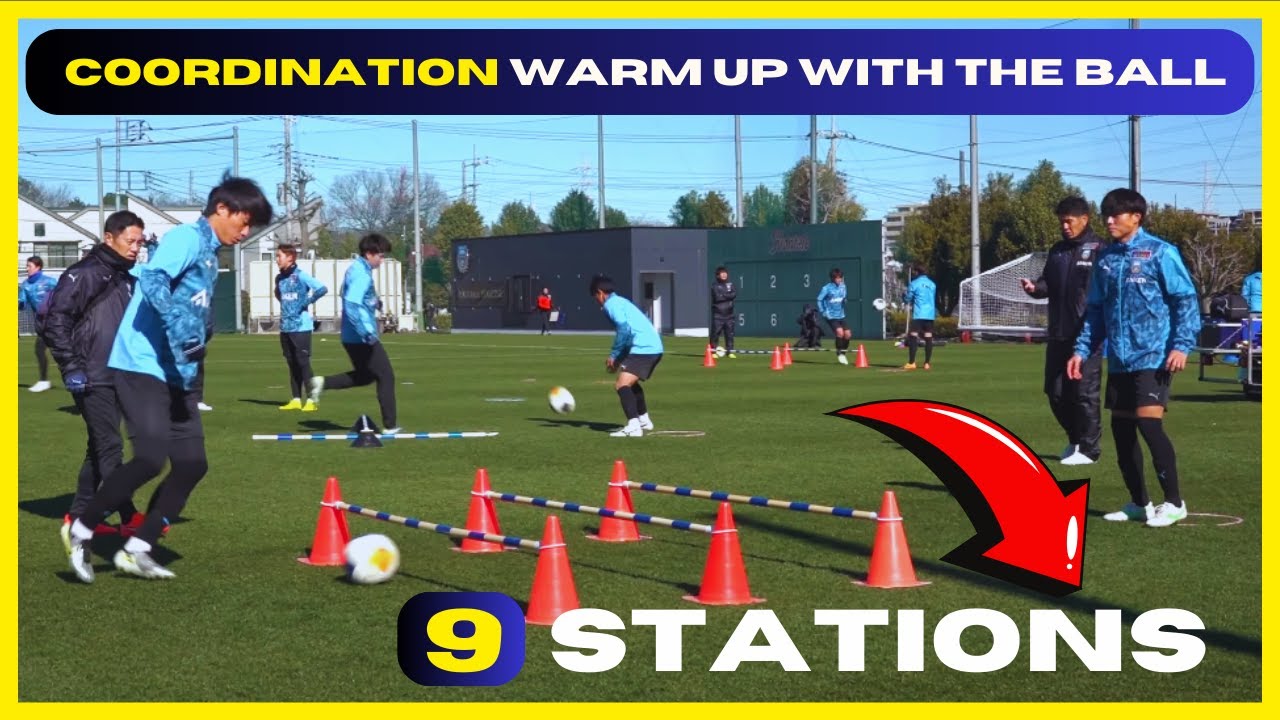 Coordination Warm Up with the ball / Technical and Physical Circuit in 9 Stations