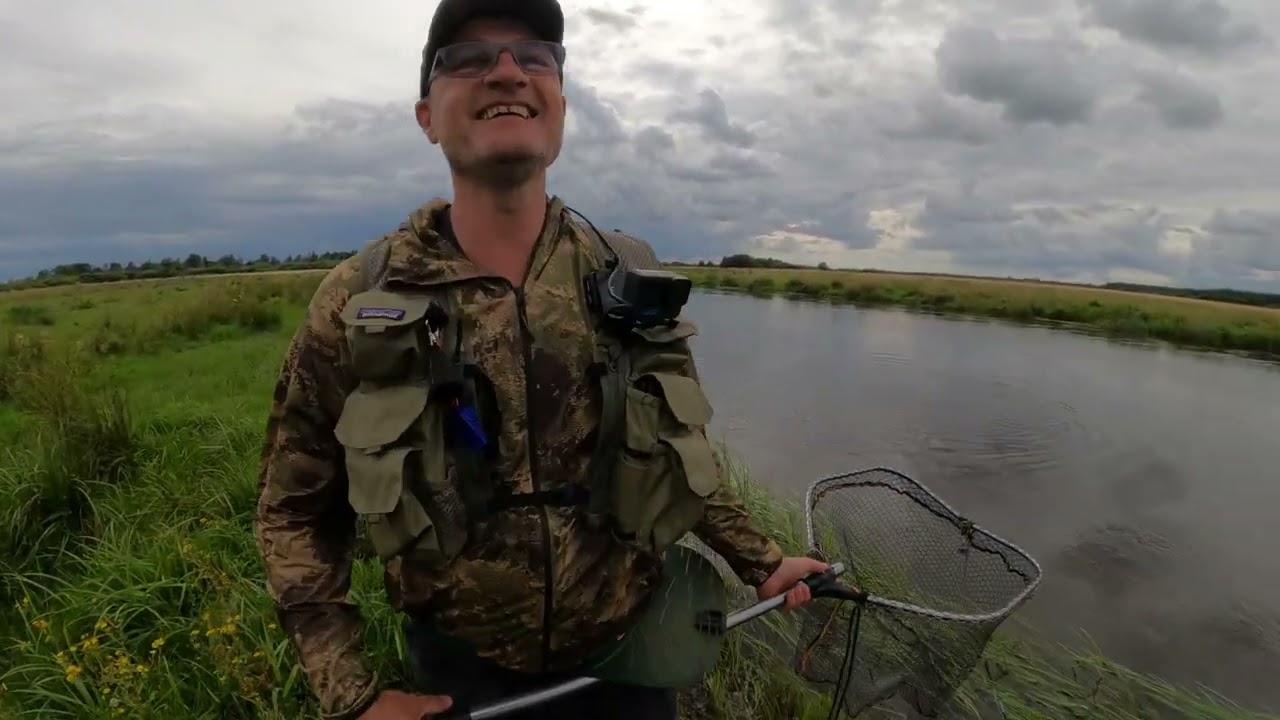 efter en hård kamp fik jeg landet min første skjernå laks. vejen der til