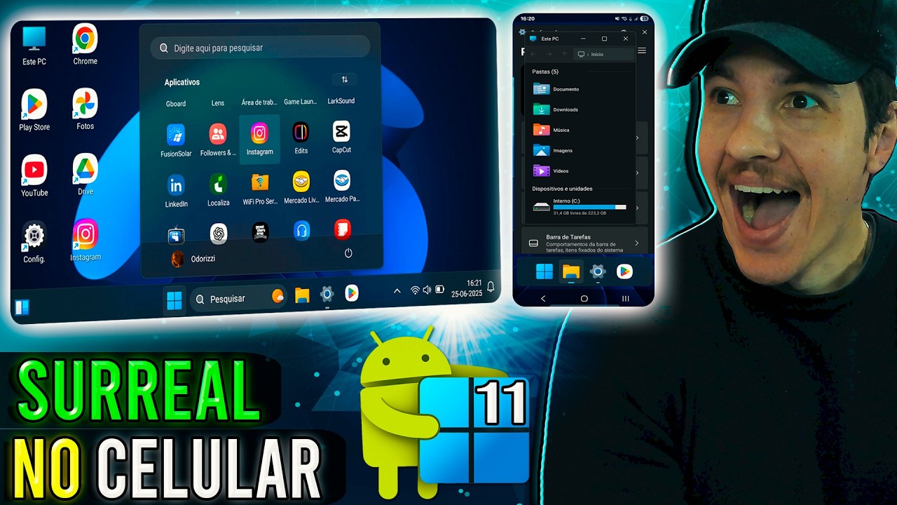 Windows 11 no CELULAR? Essa LAUNCHER faz ISSO - Surreal