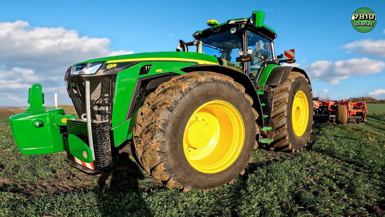 Let’s Drive John Deere 8R 410 mit 2,35 m Bereifung | Kuhn Optimer XL 6000