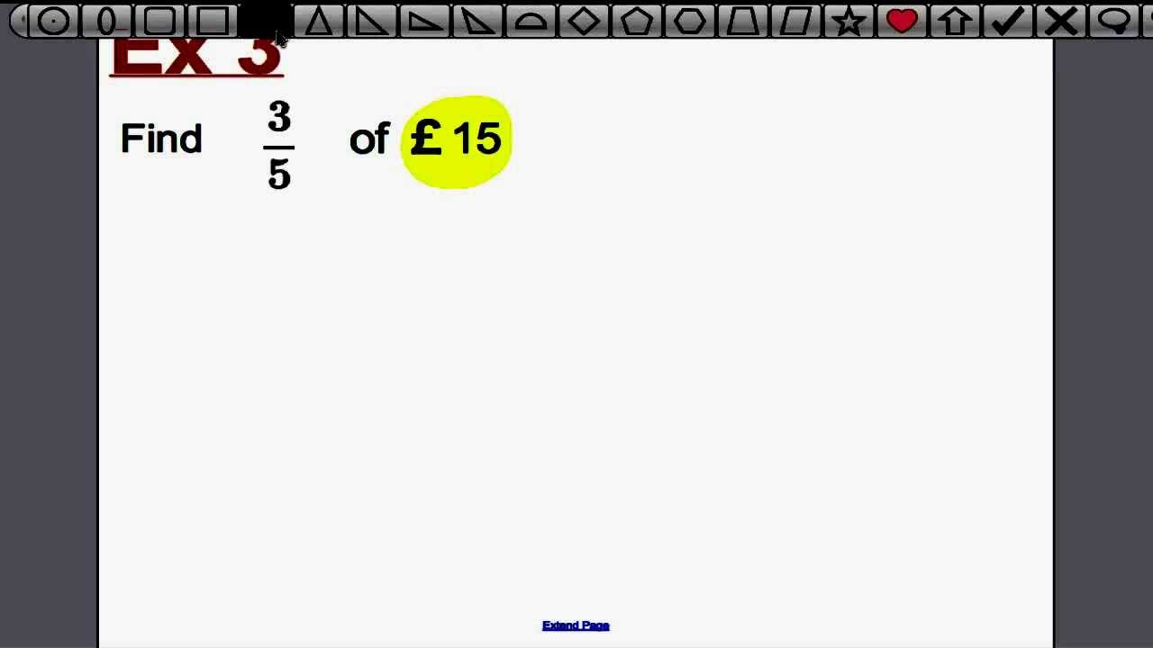 Year 9 Fractions of an Amount
