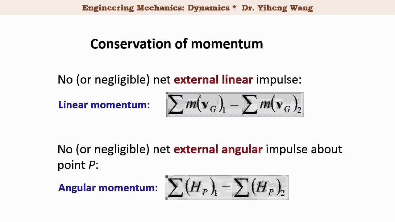 [2015] Dynamics 34: Impulse and Momentum for Rigid Body Planar Motion [with closed caption]