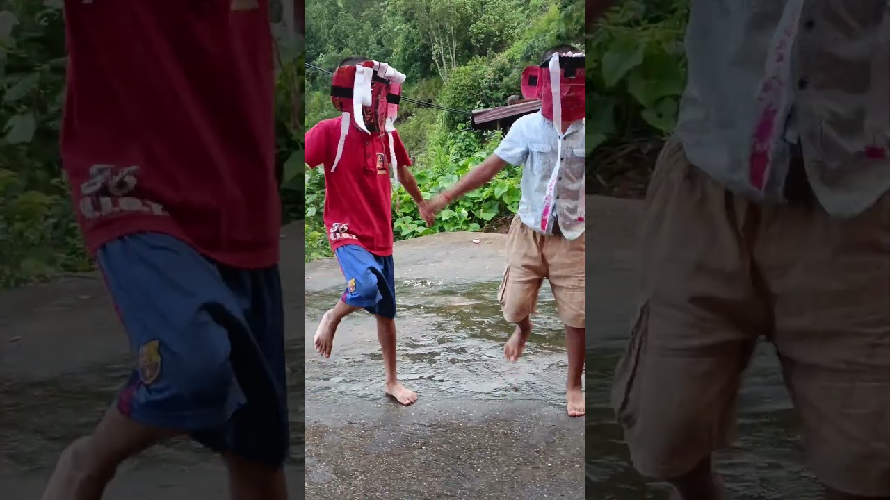 ✨ Children Lakhe Dance | Cute Little Lakhe Performance 🎭🔥#nepalivillagelife #nepalidance