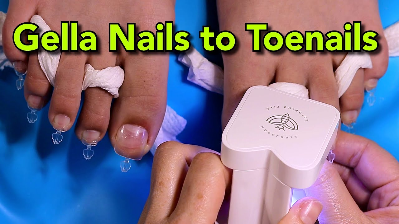 How To Apply Gella Nails/Soft Gel Tips To Toenails. Watch Me Work