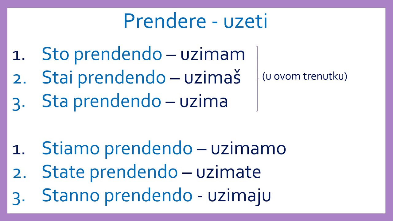 Italijanski jezik - Stare + gerundio