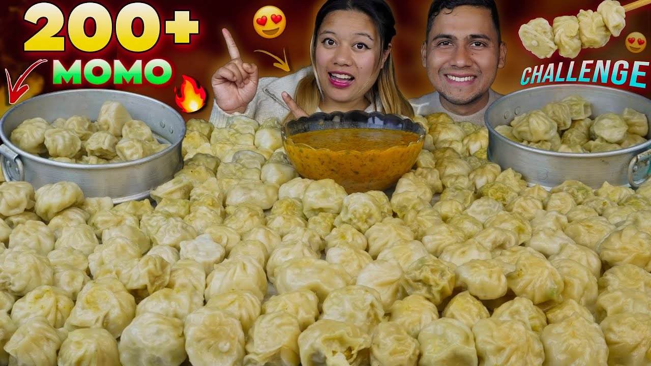 💥 HUSBAND VS WIFE || 200+ MOMO EATING CHALLENGE 🔥🔥