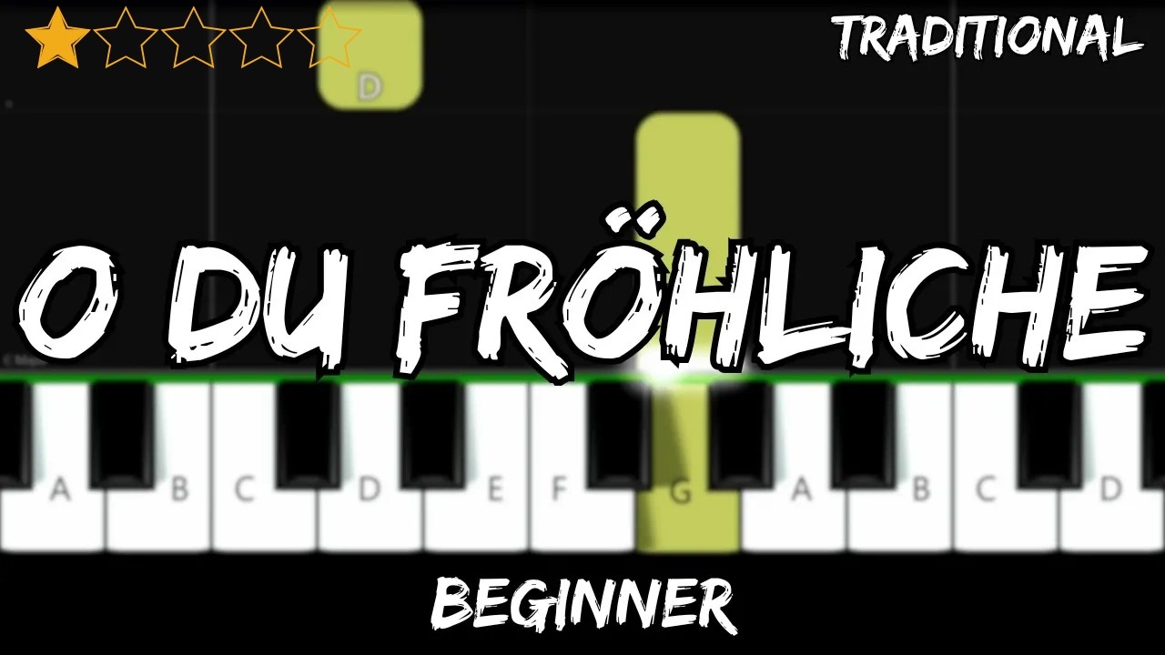 Christmas Carol - O du fröhliche / Oh, how joyful- Easy Beginner Piano Tutorial - For 1 Hand