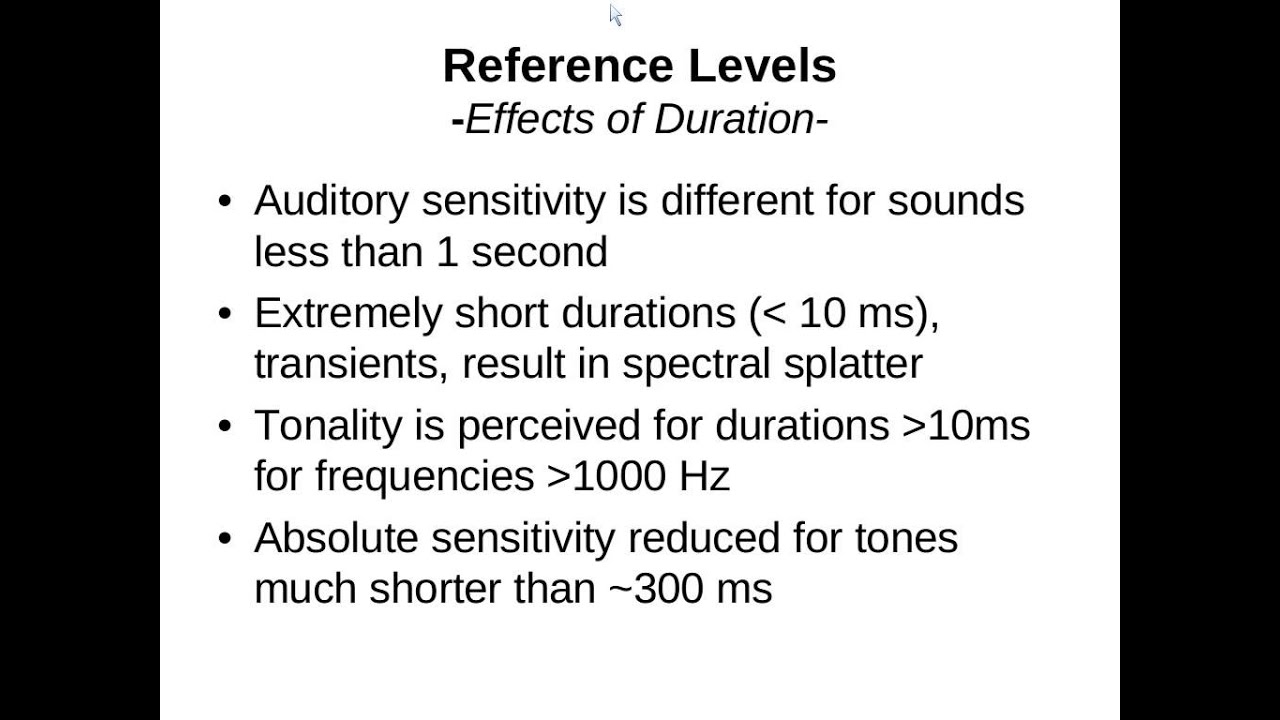 Auditory Sensitivity lecture