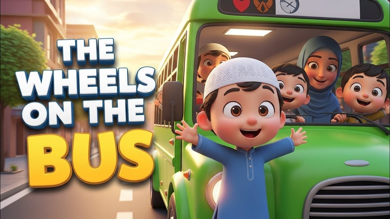 The Wheels on the Bus 🚌 | Islamic Kids Cartoon Song | Learn with Fun