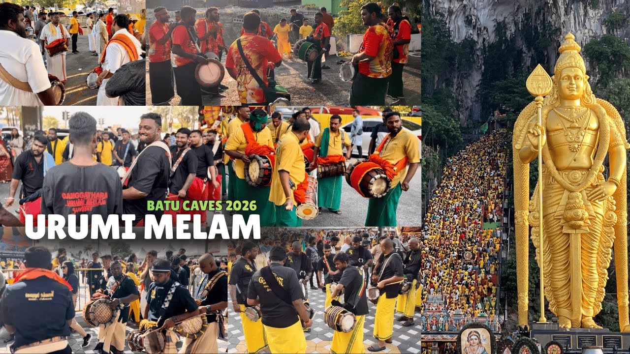 The Traditional Tamil Music: The Vibe of Urumi Melam in Batu Caves 2026 ~ உருமி மேளம் 🥁