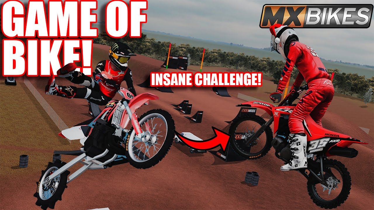 GAME OF BIKE WITH 3 PEOPLE BUT WE ADDED A NEW INSANE CHALLENGE! (MXBIKES)