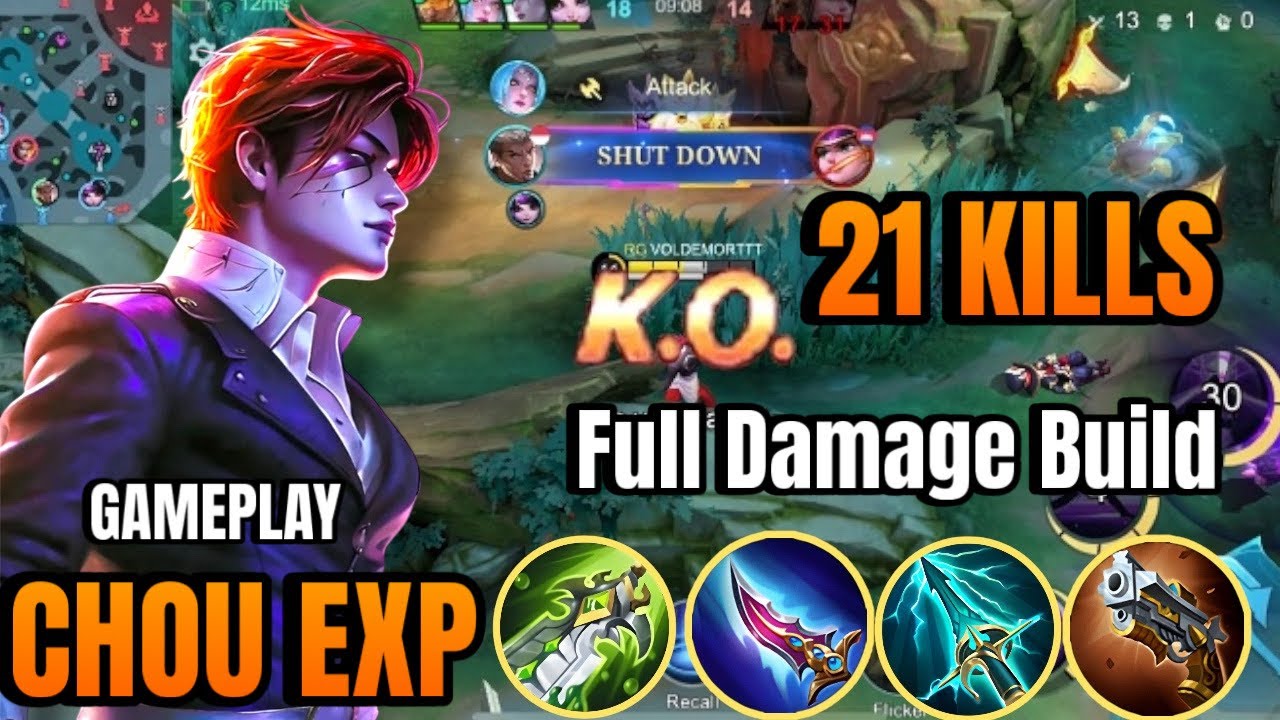 WTF Chou 1 Hit Damage, 2 BOD Item Ranked Gameplay Moment - Mobile Legends : Bang Bang